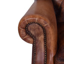 Apollo Vintage Leather Wingback Armchair-Dovetailed & Doublestitched