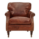 Belgrave Vintage Leather Edwardian Armchair-Dovetailed & Doublestitched