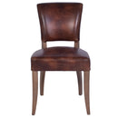 Cartier Leather Dining Chair in Briarsmoke-Dovetailed & Doublestitched