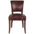 Cartier Leather Dining Chair in Maron-Dovetailed & Doublestitched