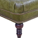 Chesterfield British Green Leather Coffee Table-Dovetailed & Doublestitched