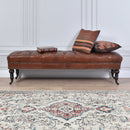 Chesterfield Vintage Leather Bench-Dovetailed & Doublestitched