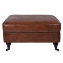Chiswick Vintage Leather Ottoman-Dovetailed & Doublestitched