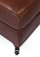 Chiswick Vintage Leather Ottoman-Dovetailed & Doublestitched