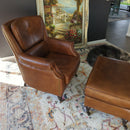 Chiswick Vintage Leather Ottoman-Dovetailed & Doublestitched
