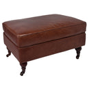 Chiswick Vintage Leather Ottoman-Dovetailed & Doublestitched