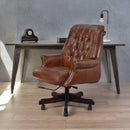 Columbus Vintage Leather Chesterfield Desk Chair-Dovetailed & Doublestitched