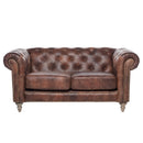GG Leather Chesterfield 2 Seater Sofa-Dovetailed & Doublestitched