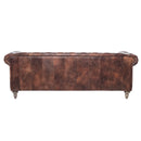 GG Leather Chesterfield 3 Seater Sofa-Dovetailed & Doublestitched