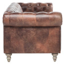 GG Leather Chesterfield 3 Seater Sofa-Dovetailed & Doublestitched