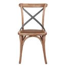 Hastings Cross Back Chair with Grey Metal Straps-Dovetailed & Doublestitched