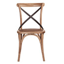 Hastings Oak Cross Back Chair with Dark Metal Straps-Dovetailed & Doublestitched