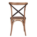 Hastings Oak Cross Back Chair with Dark Metal Straps-Dovetailed & Doublestitched