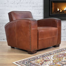 Kingly Club Vintage Leather Art Deco Armchair-Dovetailed & Doublestitched