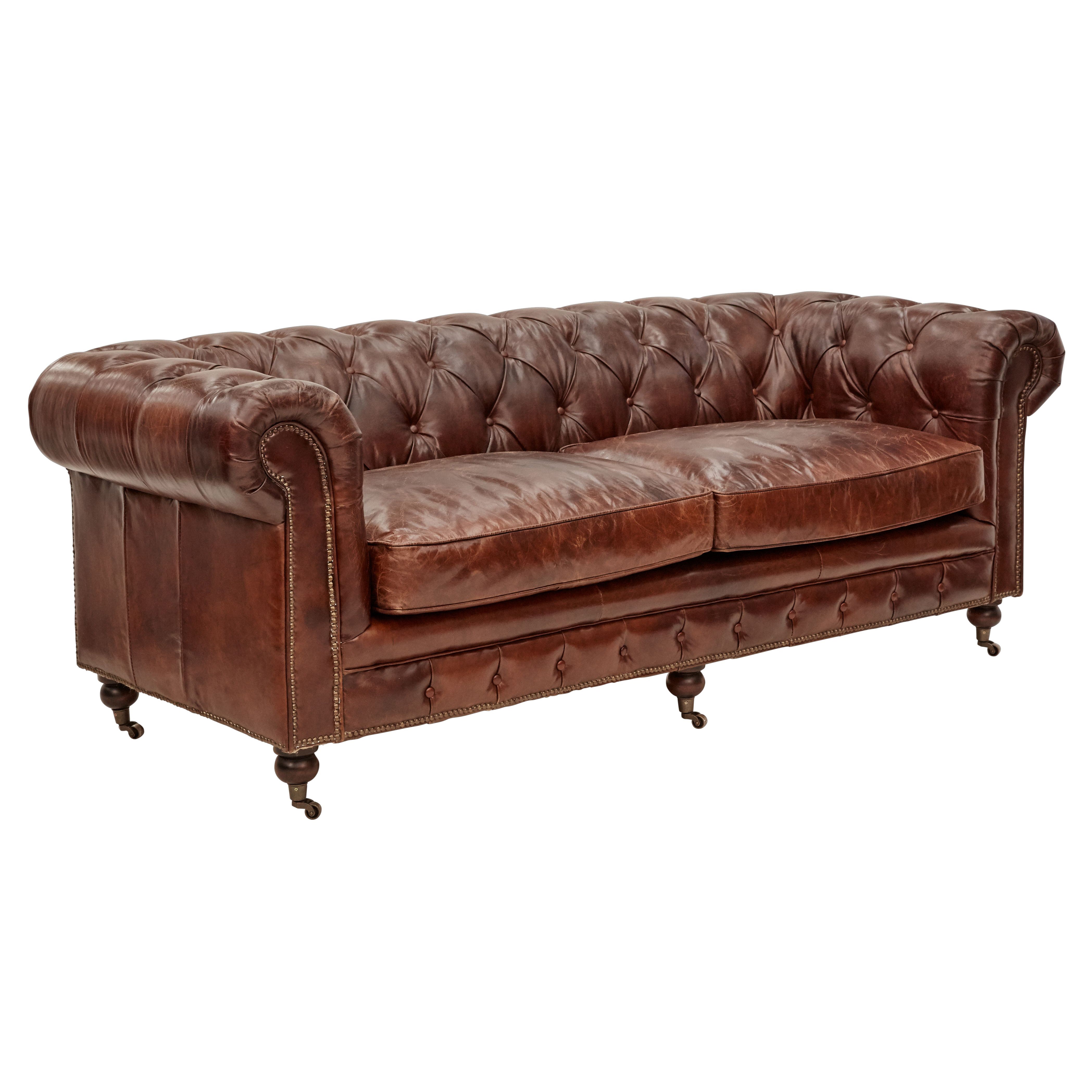 Old style on sale leather couch