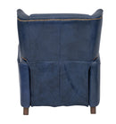 Opa Blue Leather Recliner Chair-Dovetailed & Doublestitched