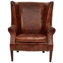 Sancroft Vintage Leather Wingback Armchair-Dovetailed & Doublestitched
