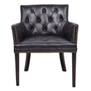 Stafford Black Leather Carver Chair-Dovetailed & Doublestitched