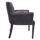 Stafford Black Leather Carver Chair-Dovetailed & Doublestitched