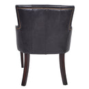 Stafford Black Leather Carver Chair-Dovetailed & Doublestitched