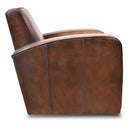 Stapleton Art Deco Leather Swivel Chair-Dovetailed & Doublestitched