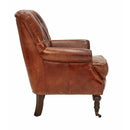 Stedman Vintage Leather Tufted Armchair-Dovetailed & Doublestitched