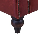 Windsor 2 Seater Oxblood Red Leather Chesterfield Sofa-Dovetailed & Doublestitched
