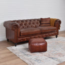 Windsor 3 Seater Vintage Leather Chesterfield Sofa-Dovetailed & Doublestitched