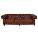 Windsor 4 Seater Vintage Leather Chesterfield Sofa-Dovetailed & Doublestitched