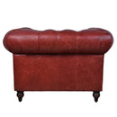Windsor Oxblood Red Leather Chesterfield Armchair-Dovetailed & Doublestitched
