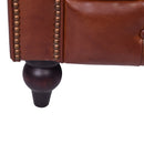 Windsor Vintage Leather Chesterfield Armchair-Dovetailed & Doublestitched
