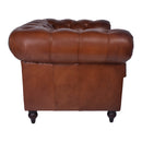 Windsor Vintage Leather Chesterfield Armchair-Dovetailed & Doublestitched