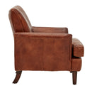 Augustus Art Deco Vintage Leather Armchair-Dovetailed & Doublestitched