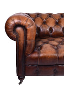 Barrington Antique Leather Chesterfield Sofa - 3 Seater-Dovetailed & Doublestitched