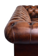 Barrington Antique Leather Chesterfield Sofa - 3 Seater-Dovetailed & Doublestitched