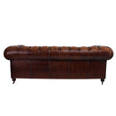 Barrington Antique Leather Chesterfield Sofa - 3 Seater-Dovetailed & Doublestitched