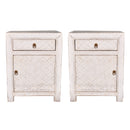 Beijing Bedside Cabinet Pair - White-Dovetailed & Doublestitched
