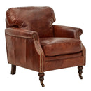 Belgrave Vintage Leather Edwardian Armchair-Dovetailed & Doublestitched
