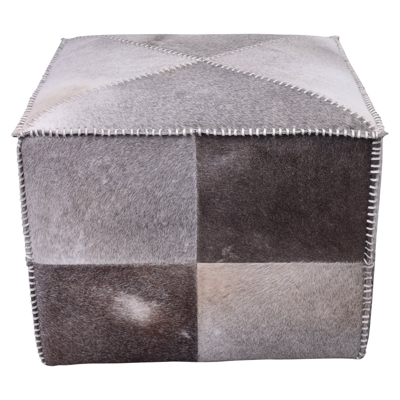 Jaipur Natural Cowhide Stool-Dovetailed &amp; Doublestitched