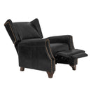 Opa Black Leather Recliner Chair-Dovetailed & Doublestitched