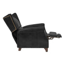 Opa Black Leather Recliner Chair-Dovetailed & Doublestitched