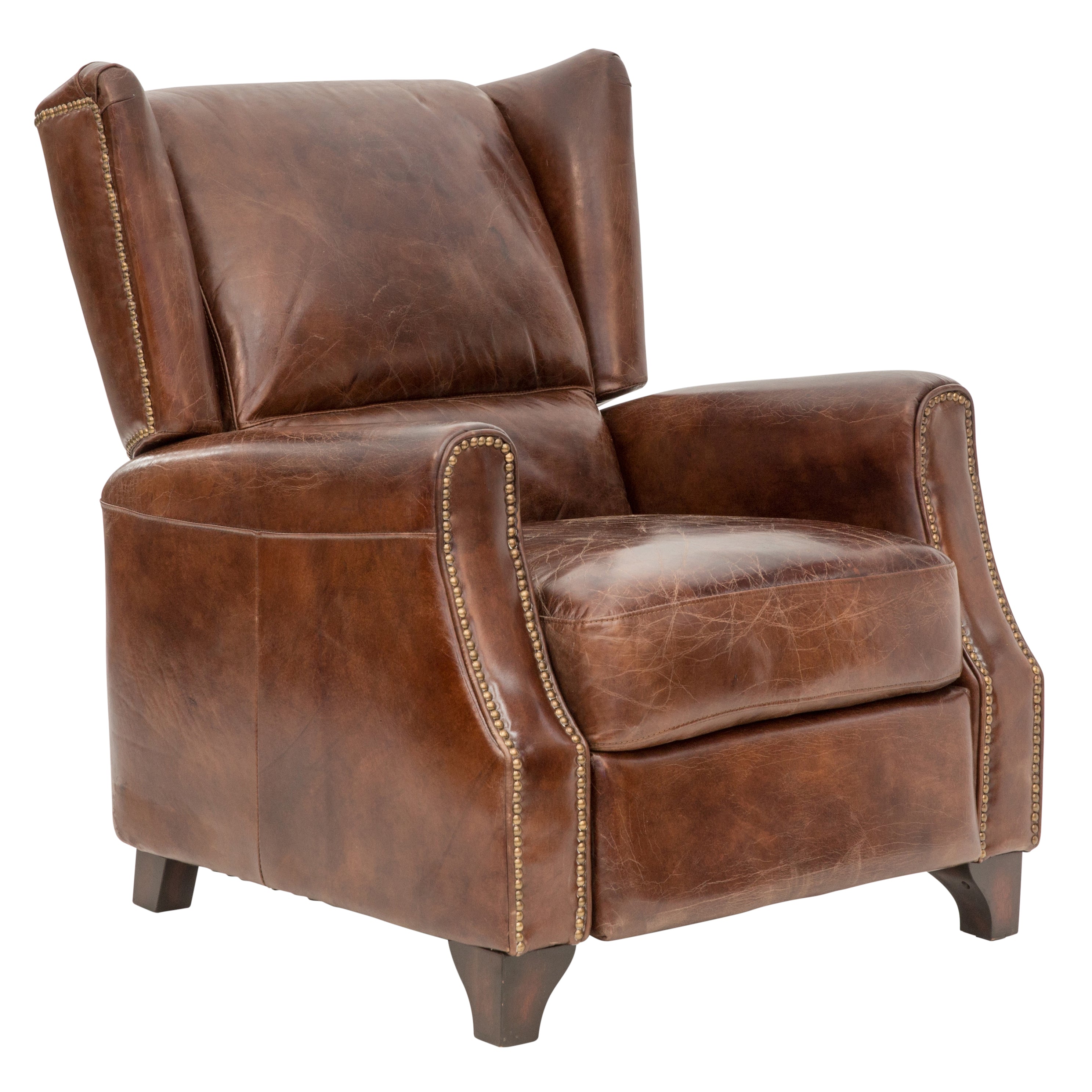 Vintage leather sales recliner chair