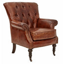 Stedman Vintage Leather Tufted Armchair-Dovetailed & Doublestitched