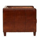 Vienna Antique Leather Art Deco Sofa - 3 Seater-Dovetailed & Doublestitched