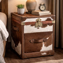 Nomad Dark Brown Cowhide Trunk Side Table
