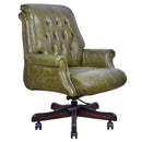 Columbus British Green Leather Chesterfield Desk Chair