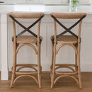 Hastings Cross Back Counter Stool with Dark Metal Straps