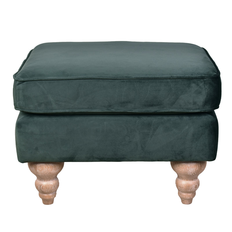 Libera Green Velvet Ottoman