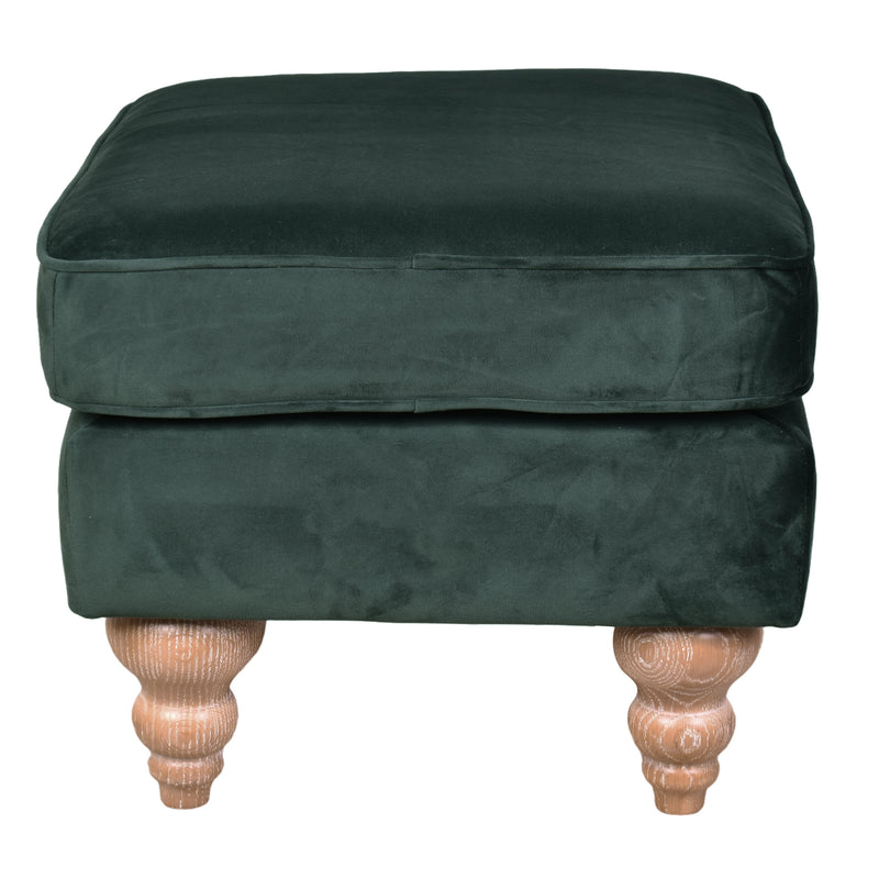 Libera Green Velvet Ottoman