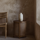 Avoca Birdeye Rattan Side Table in Honey Brown